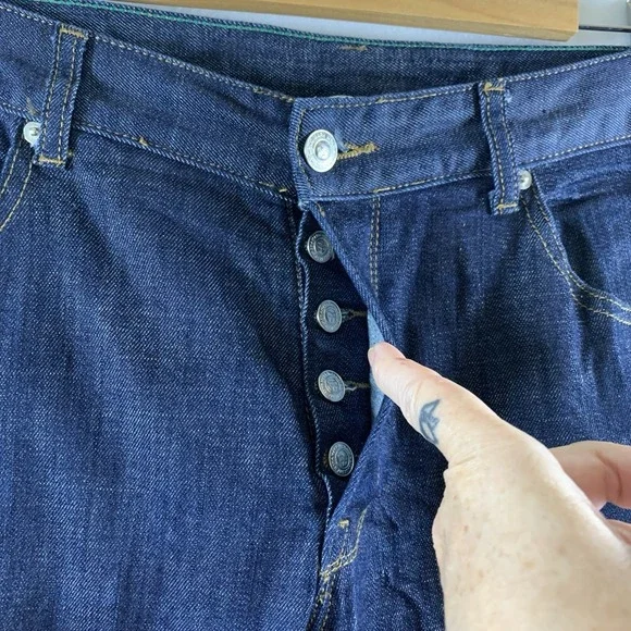 Five Four x Mark McNairy Mens Designer Jeans 34 Dark Straight Leg Streetwear - Picture 5 of 14